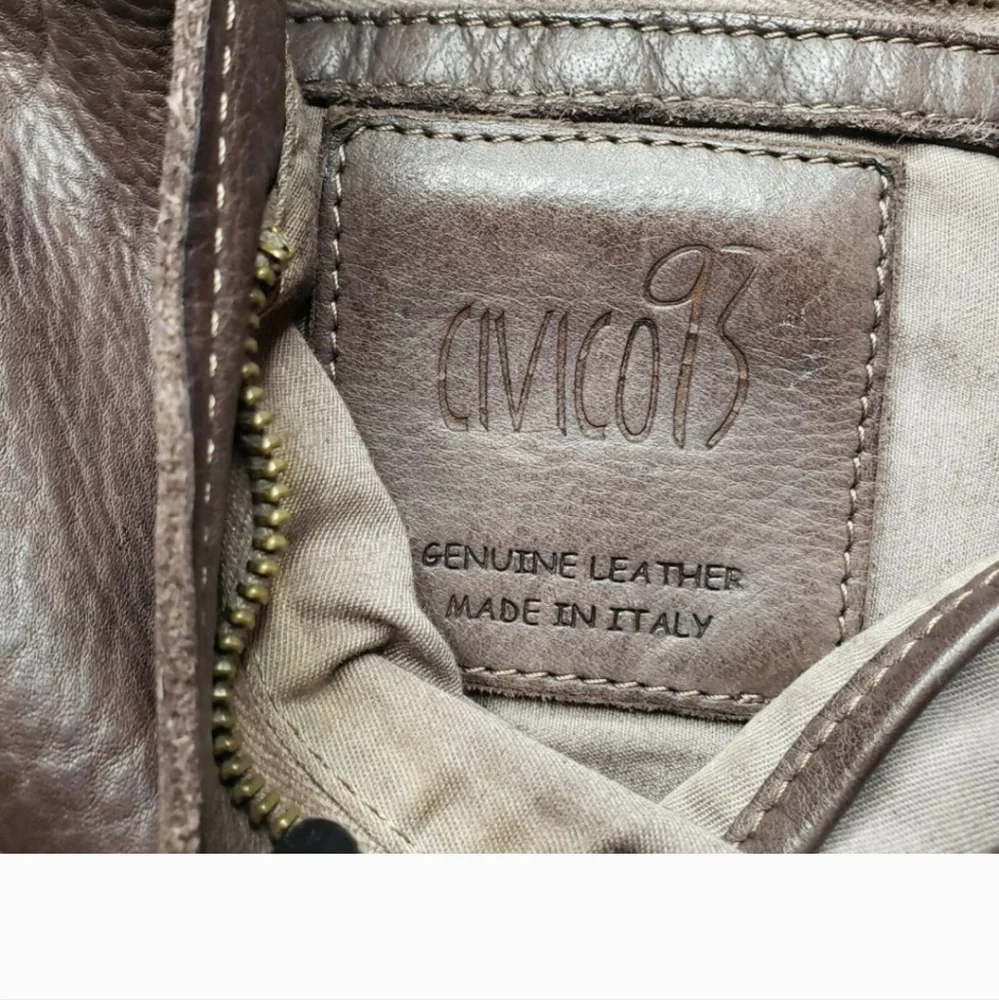 Civico 93 Real Italian Leather Crossbody Brown Bag